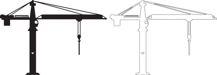 Black and white winch illustrations