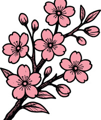 Cherry Blossom Vector Spring Flower Sakura Art