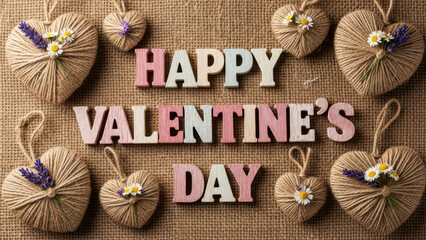 Handmade Wooden Letters Decoration for Valentine Day Celebration with Flowers