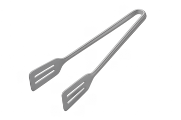 Stainless steel metal kitchen tongs serving grilling food