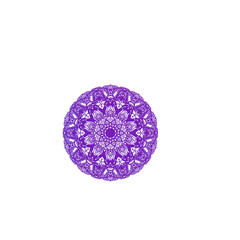 Colorful Gradient Mandala Circle Isolated on White Background