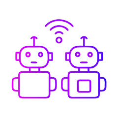 Two robots communicating