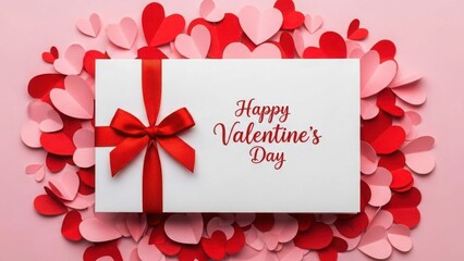 Happy valentine's day card with hearts