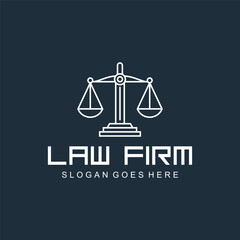 Scales Logo Design Template. Simple Law Logo