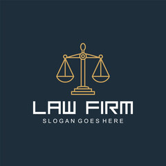 Scales Logo Design Template. Simple Law Logo