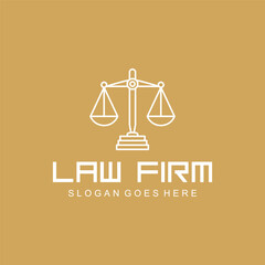 Scales Logo Design Template. Simple Law Logo