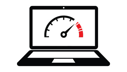  Internet Download Speed Test on Laptop Screen &ndash; Network Performance & Signal Quality Icon.eps
