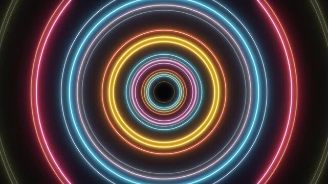 Abstract colorful concentric circle patterns