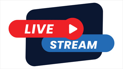  Live streaming button for news and TV broadcasting.eps