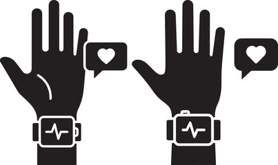 Obraz premium Smart watch with heart rate notification
