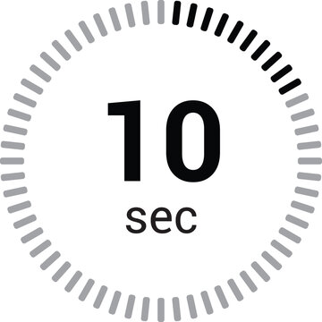 10 seconds timer stopwatch or countdown icon vector isolated on white background