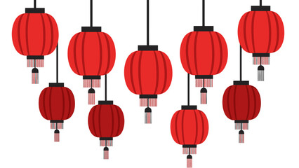 Red Chinese Lanterns Hanging Decoration
