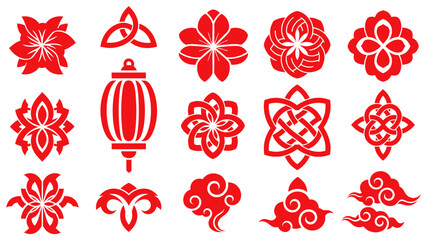 Red Chinese New Year Paper Cut Decorations