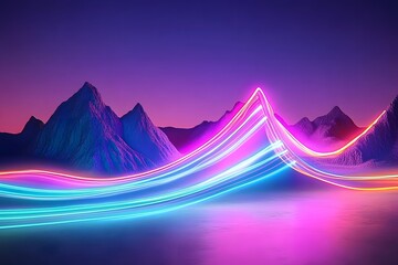 Vibrant aurora borealis illuminating a mountain range