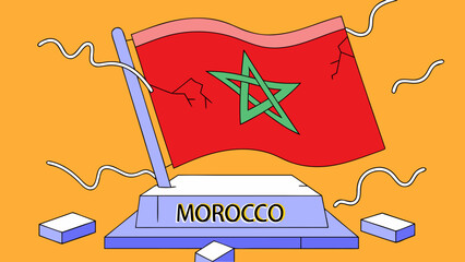 Maroc Icon Poster Wallpaper flag red green 