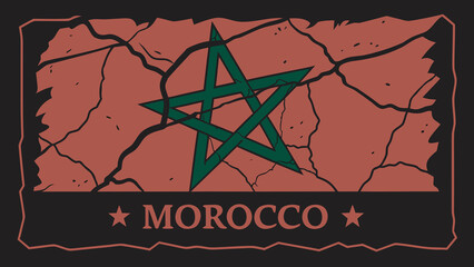 Maroc Icon Poster Wallpaper flag red green 