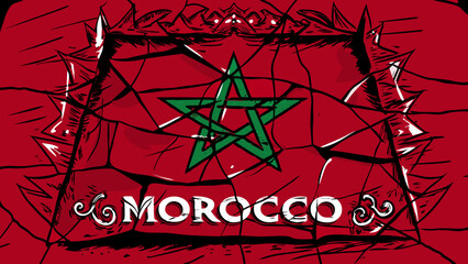 Maroc Icon Poster Wallpaper flag red green 