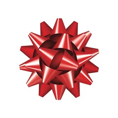 red gift bow decoration isolated