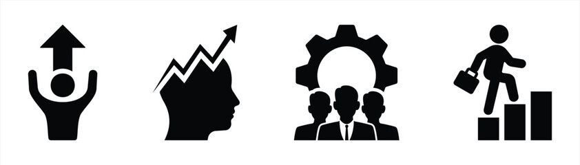 Upskill Concept Icon for Career Growth, Skill Development, and Professional Improvement