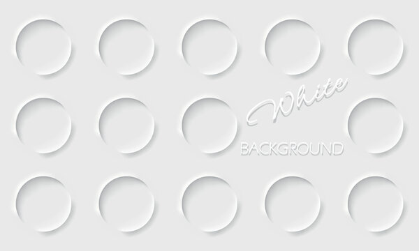 Minimal white background featuring  soft paper-cut circles and space for text