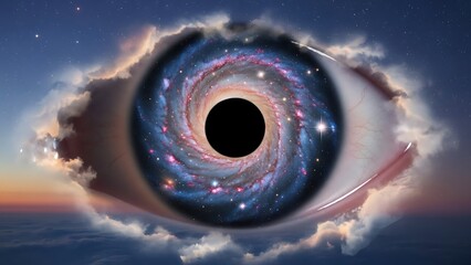 Cosmic eye: galaxy and universe
