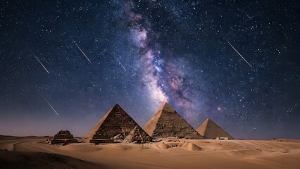 Ancient pyramids under the milky way