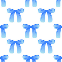 Vector illustration seamless pattern bow color beauty on isolated backgrounds. Valentine day concept congratulations, birthday and romance. Coquette pattern ribbon. Luxury gift for love, feminine.