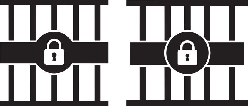 Prison bars lock and jail vector image