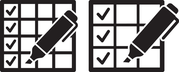 Checklist sheet marked by marker tool