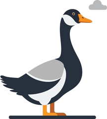 Obraz premium A stylized illustration of a gray goose with a small cloud above it