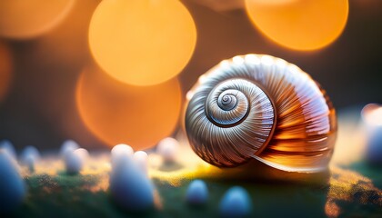 Macro Of A Snail Shell In Soft Focus