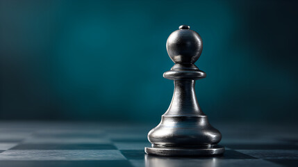 Chess bishop standing on board symbolizing strategy