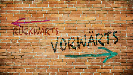 Signposts the direct way to forward versus backward