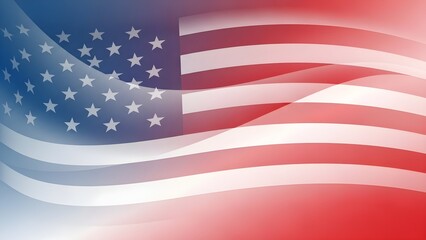 Waving american flag in dynamic motion