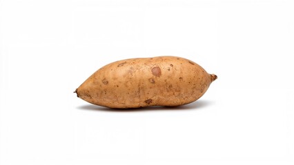 Sweet potato with brown skin isolated on white background.