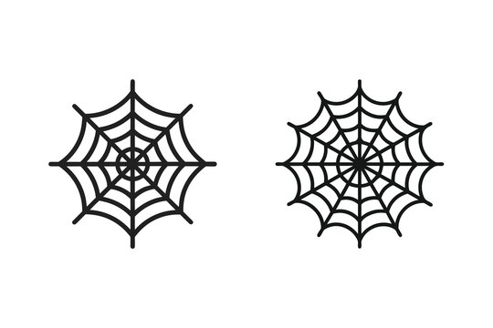 Spider Net Line Icon Silhouette Illustration