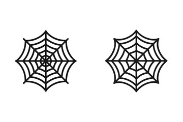 Spider Net Line Icon Silhouette Illustration