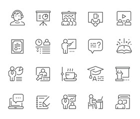 Line Icons Collection for Education and Teaching Themes.