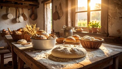 dough on wooden board