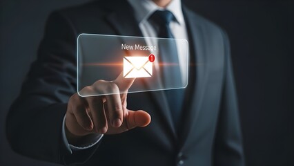 Digital Email Communication and Online Business Messaging Concept