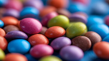 Colorful Candy Coating Closeup Background Texture.