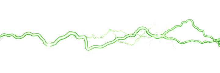 Naklejka premium Green wavy line pattern isolated on transparent background