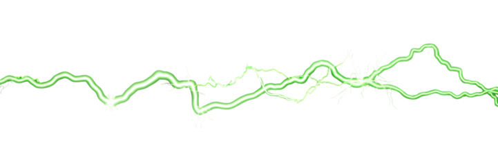 Green wavy line pattern isolated on transparent background