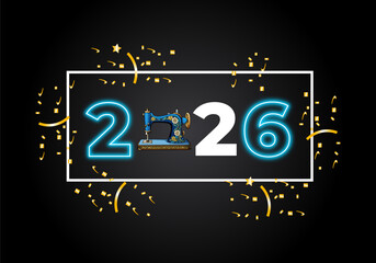 Happy new year 2026. texture 2026 with Scales of vector concept with black gradient background