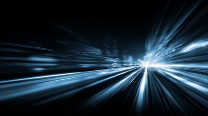 Dynamic blue light streaks create futuristic tech backdrop for speedy graphics and designs