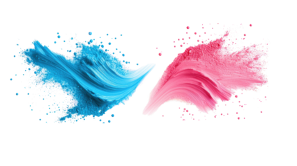 Colorful Brush Strokes on Transparent Background