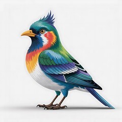 Vibrant colorful bird illustration