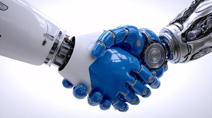 Human-Robot Collaboration Symbol, AI Partnership Concept, Future Workforce Integration
