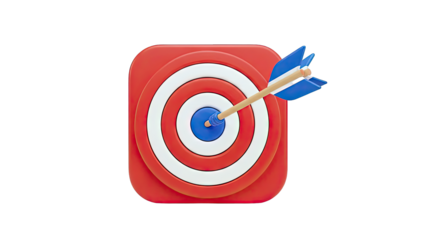 Arrow hitting bullseye on target