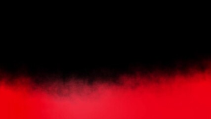 Abstract red smoke or fog flowing on black background